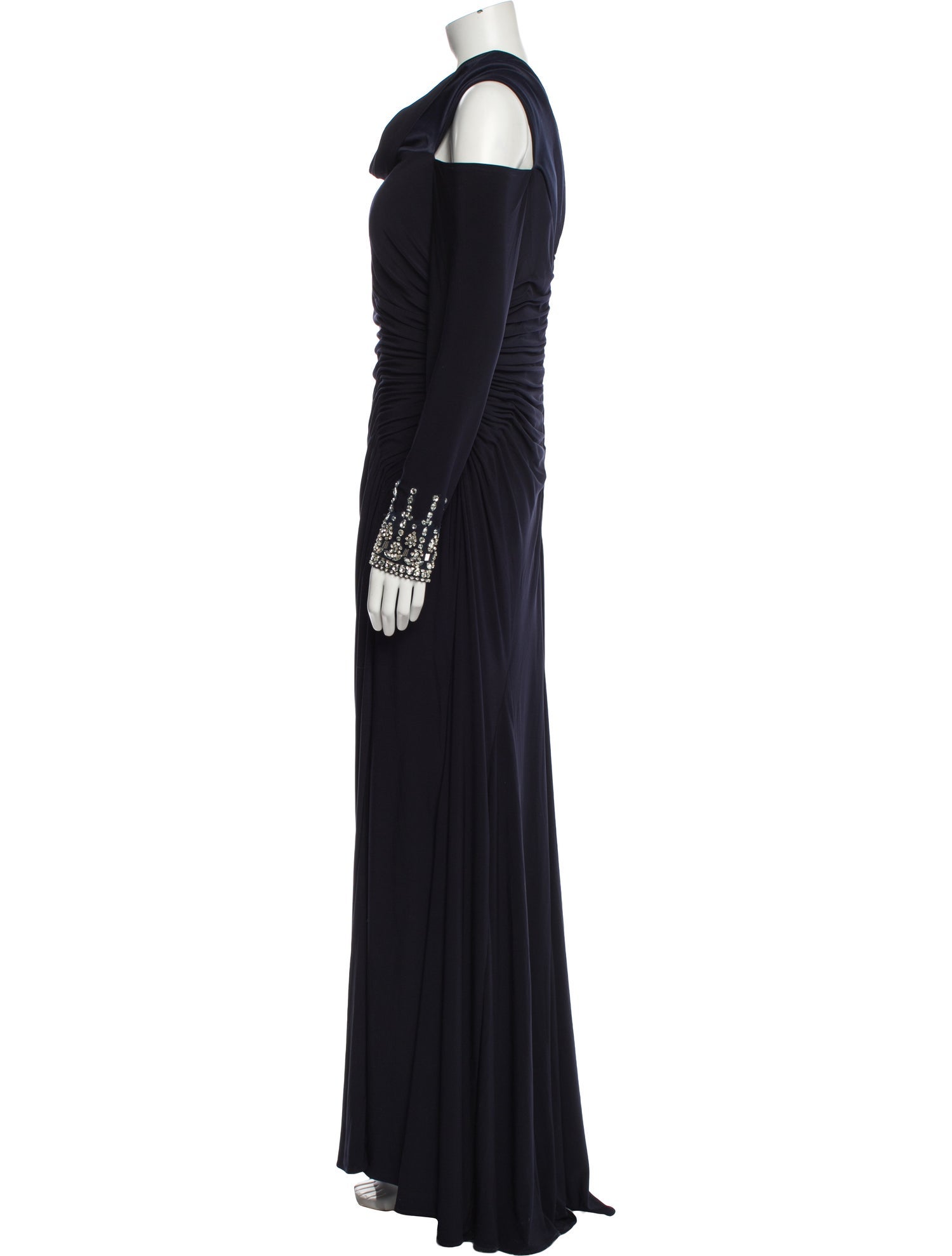 Ieena for Mac Duggal Cowl Neck Long Dress