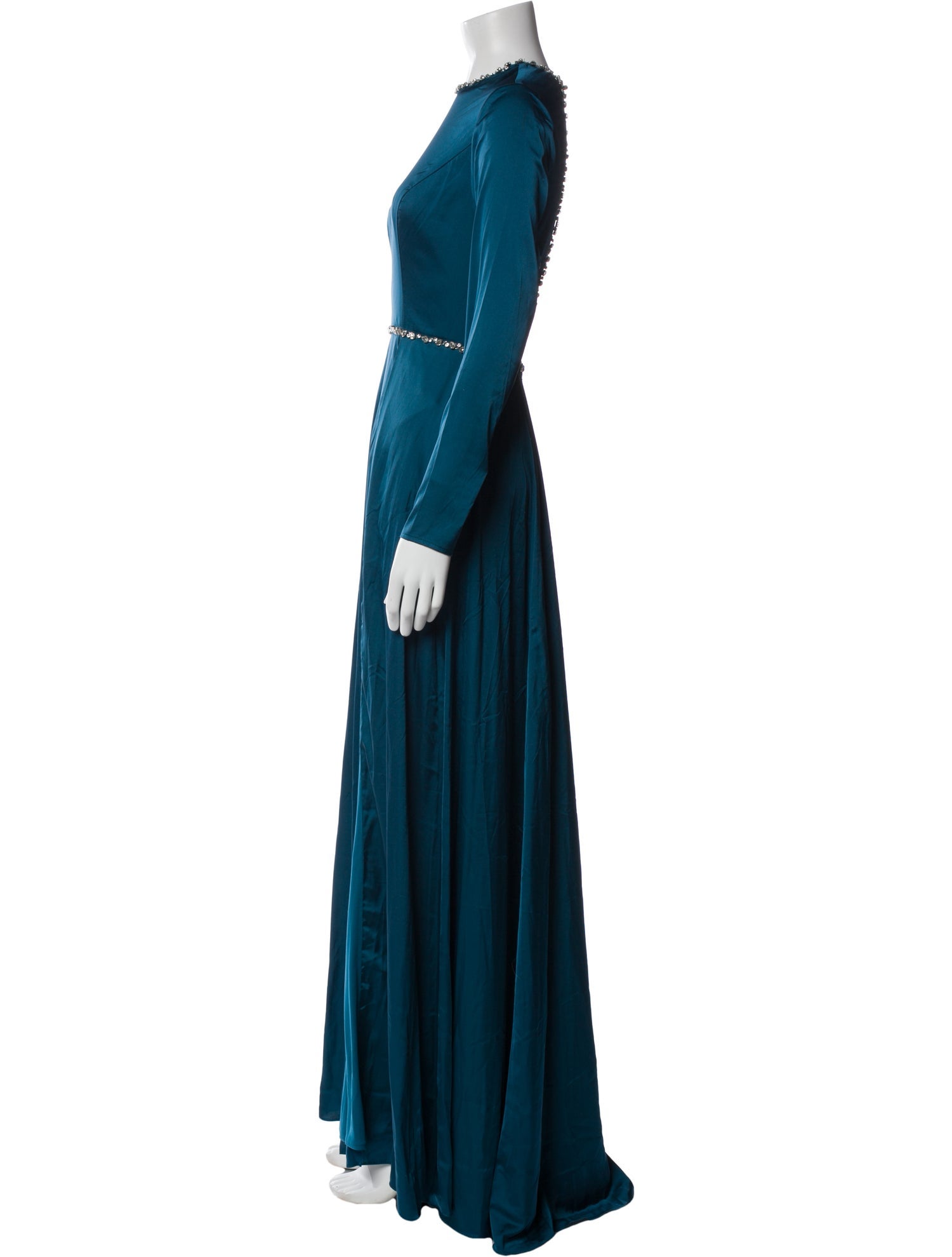 Ieena for Mac Duggal Crew Neck Long Dress