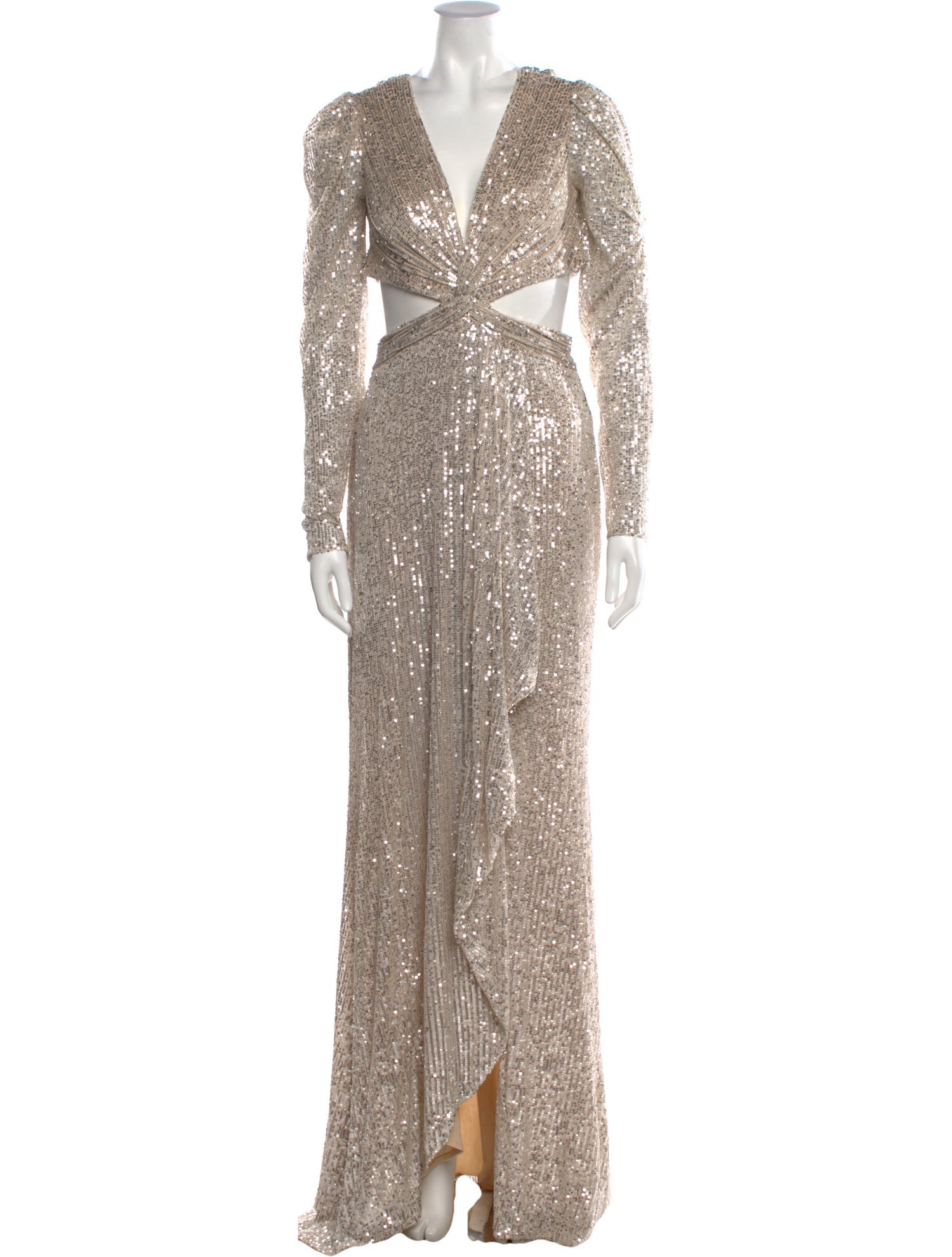 Ieena for Mac Duggal V-Neck Long Dress