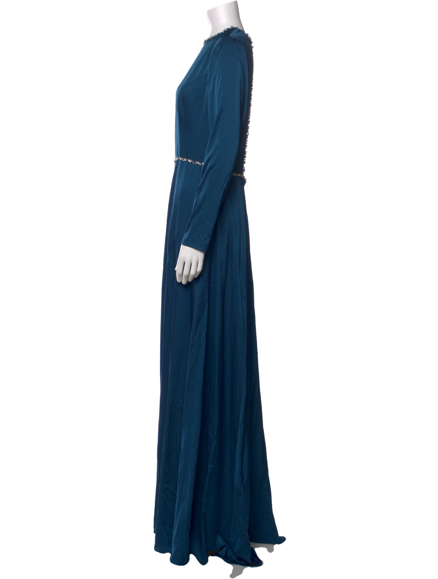 Ieena for Mac Duggal Crew Neck Long Dress w/ Tags