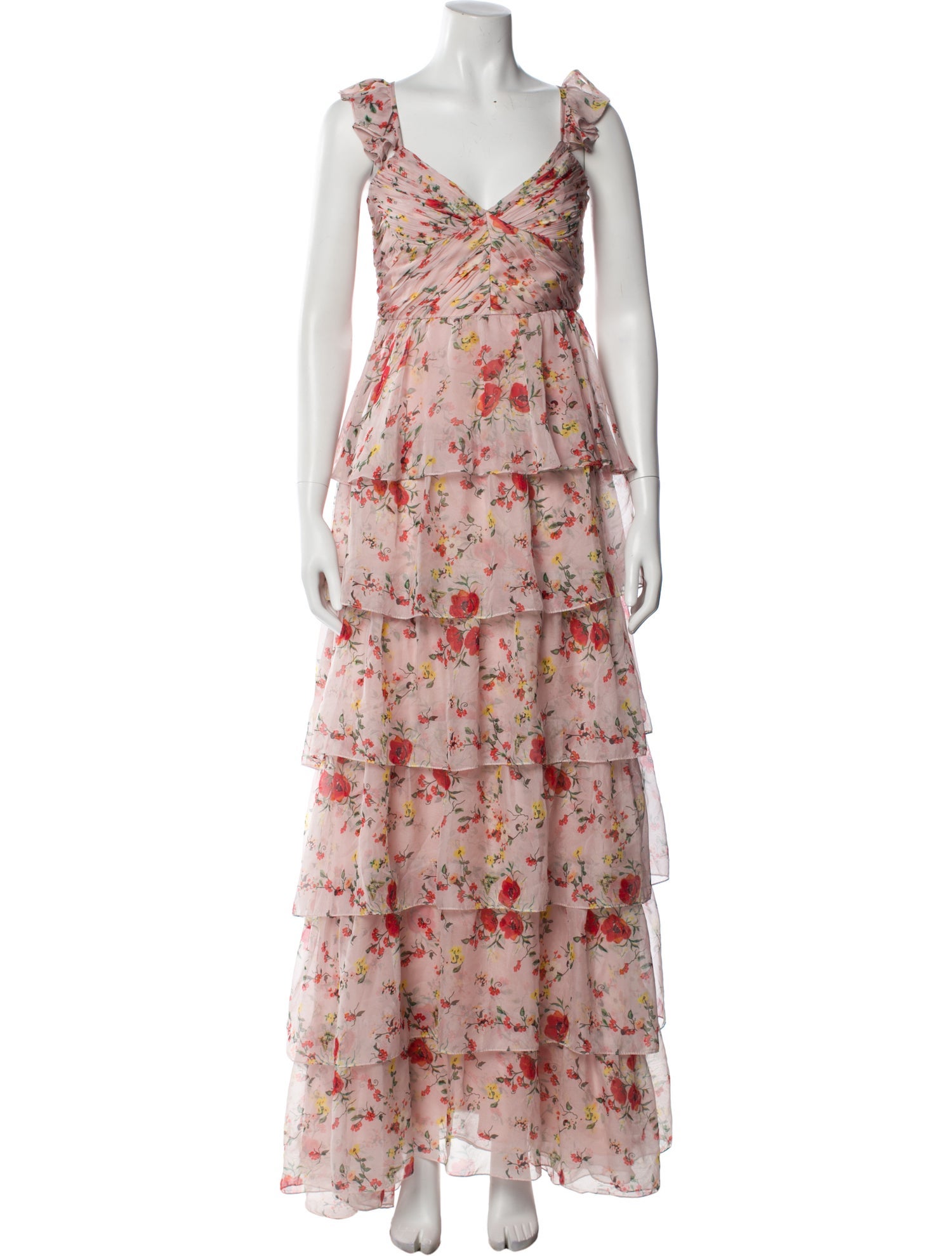 Ieena for Mac Duggal Floral Print Long Dress