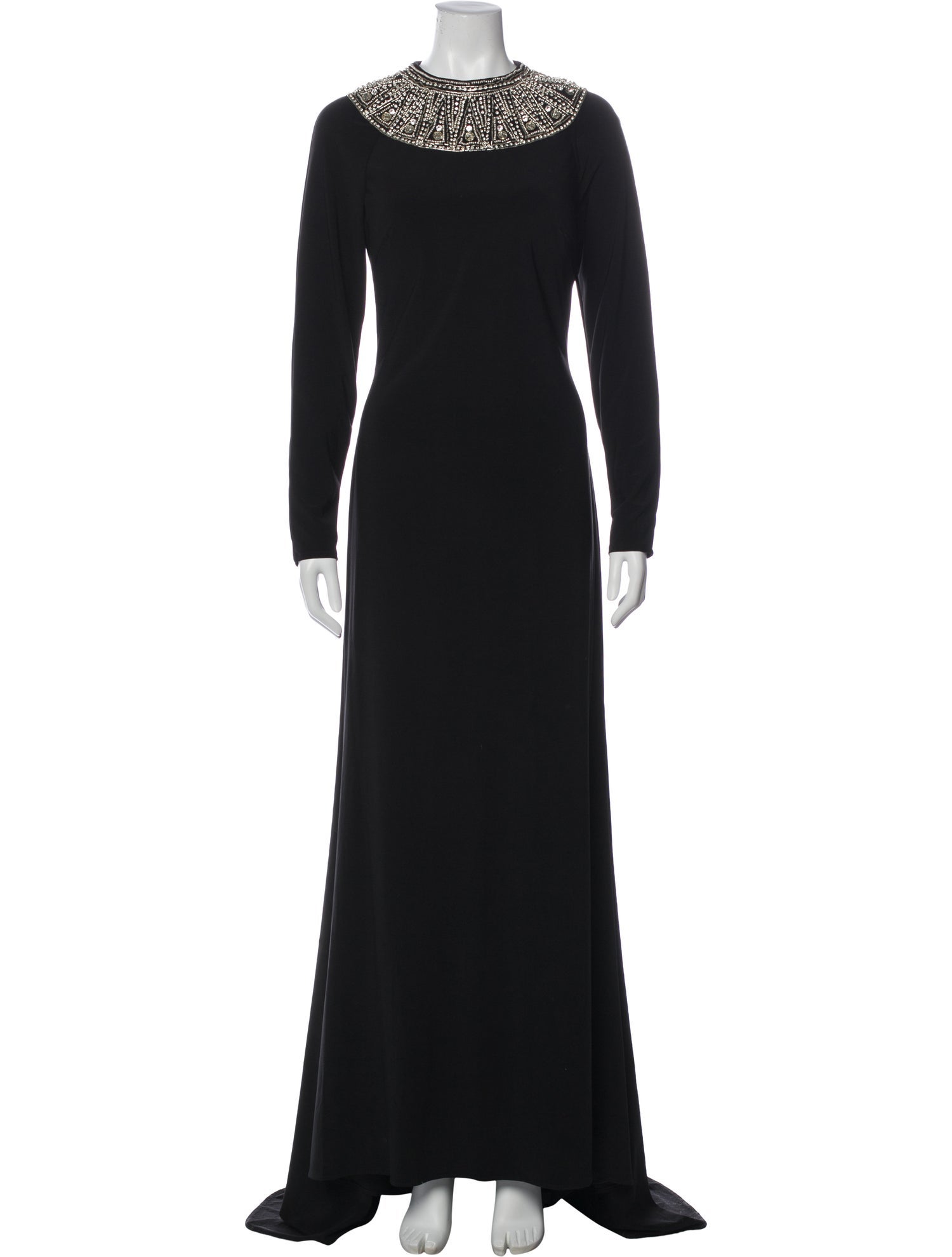 Ieena for Mac Duggal Crew Neck Long Dress