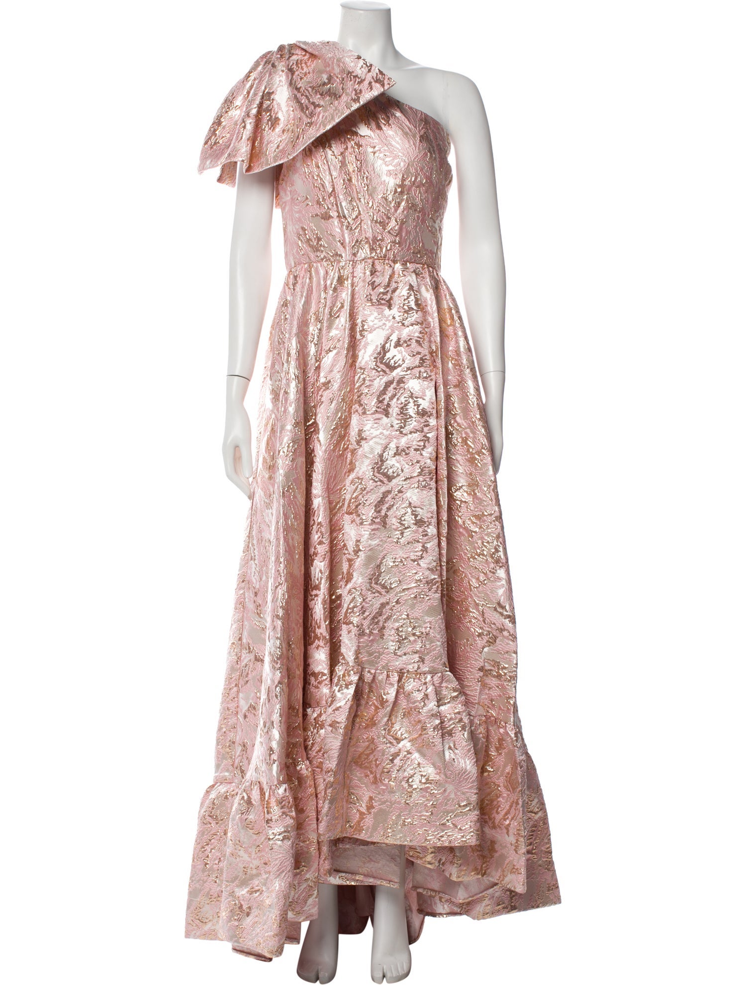 Ieena for Mac Duggal Lace Pattern Long Dress