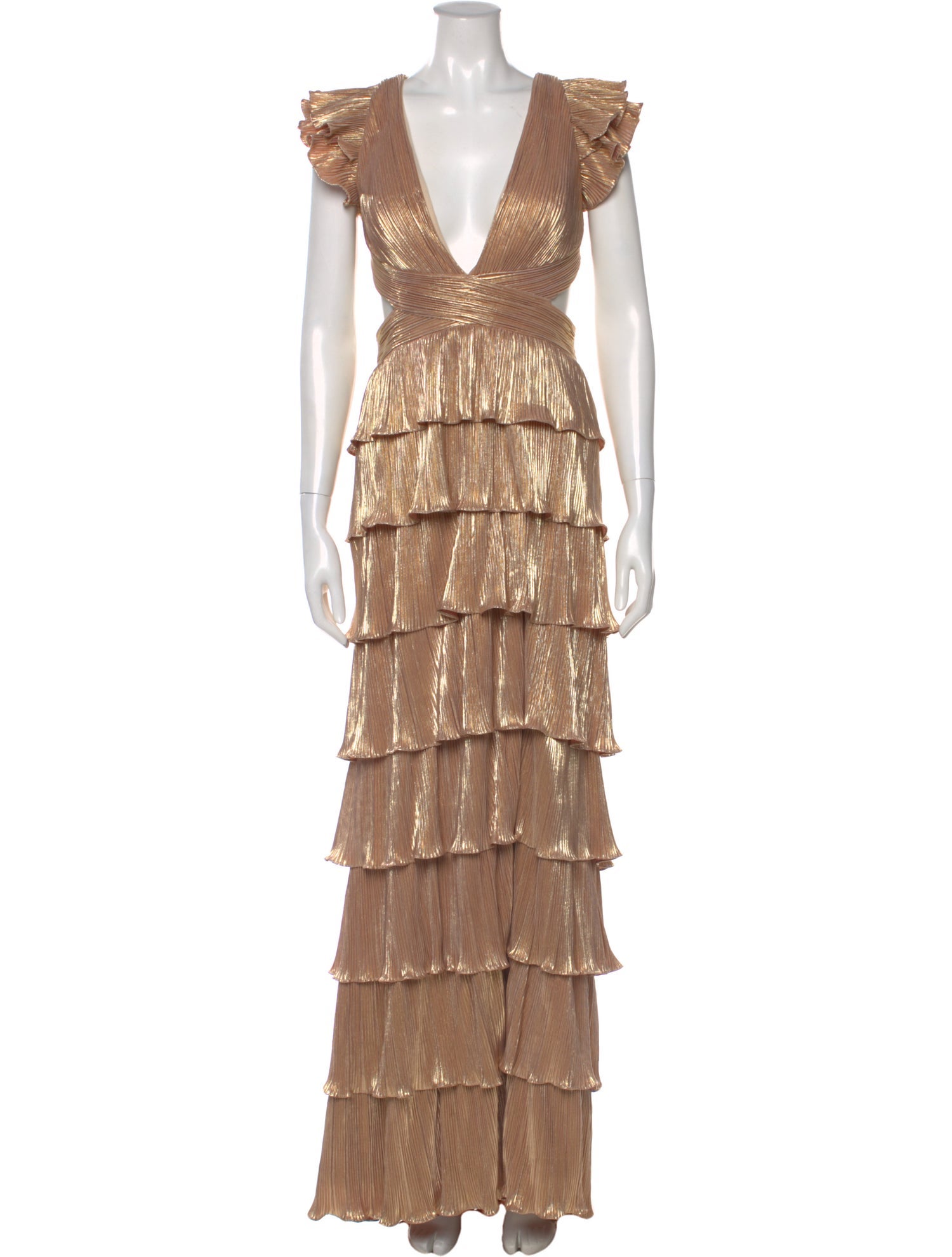 Ieena for Mac Duggal V-Neck Long Dress w/ Tags