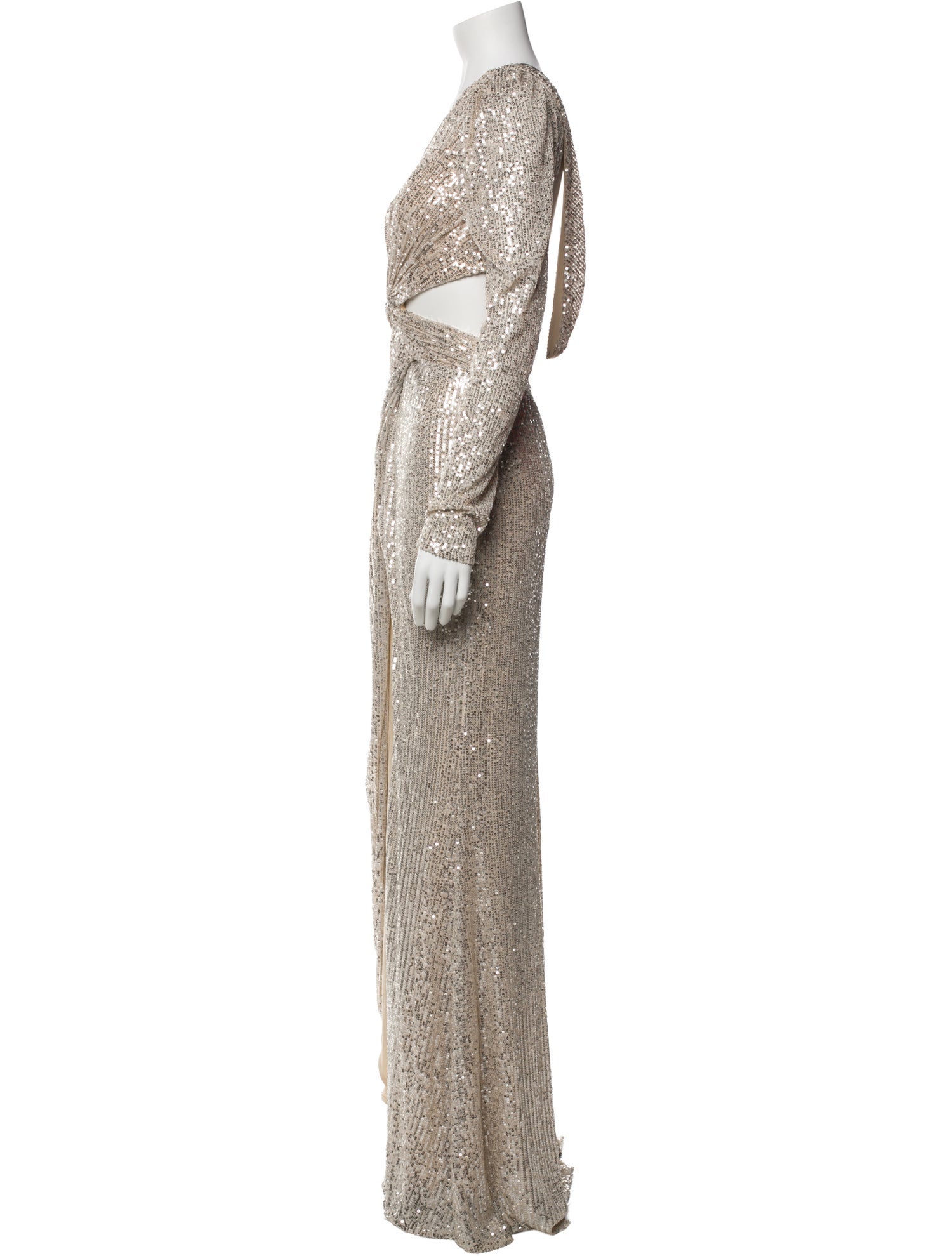 Ieena for Mac Duggal V-Neck Long Dress