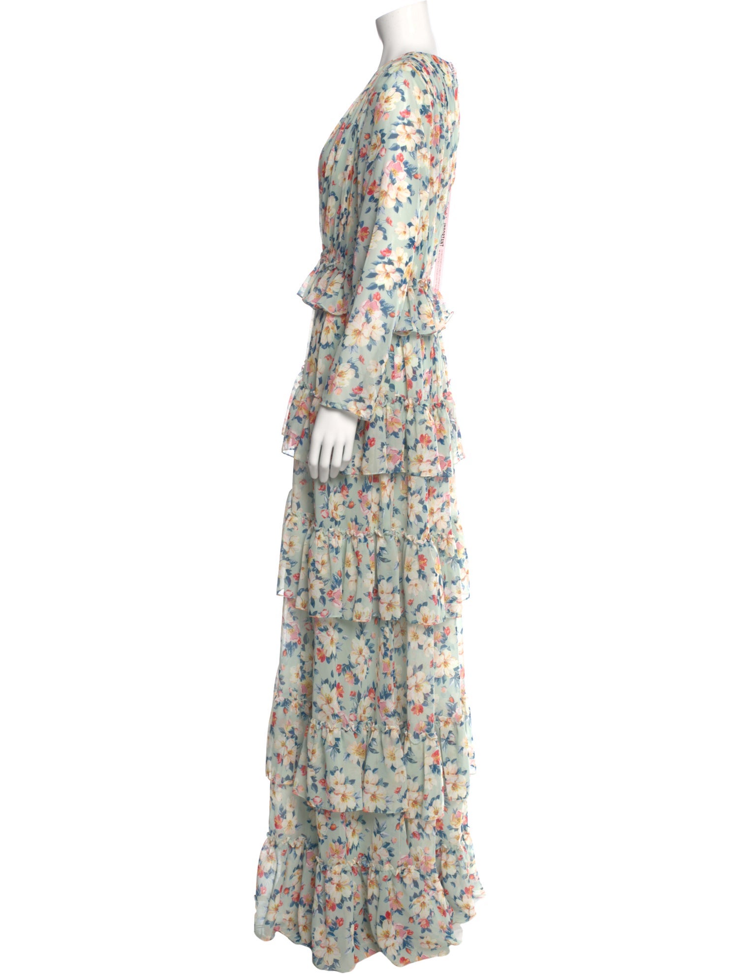 Ieena for Mac Duggal Floral Print Long Dress w/ Tags