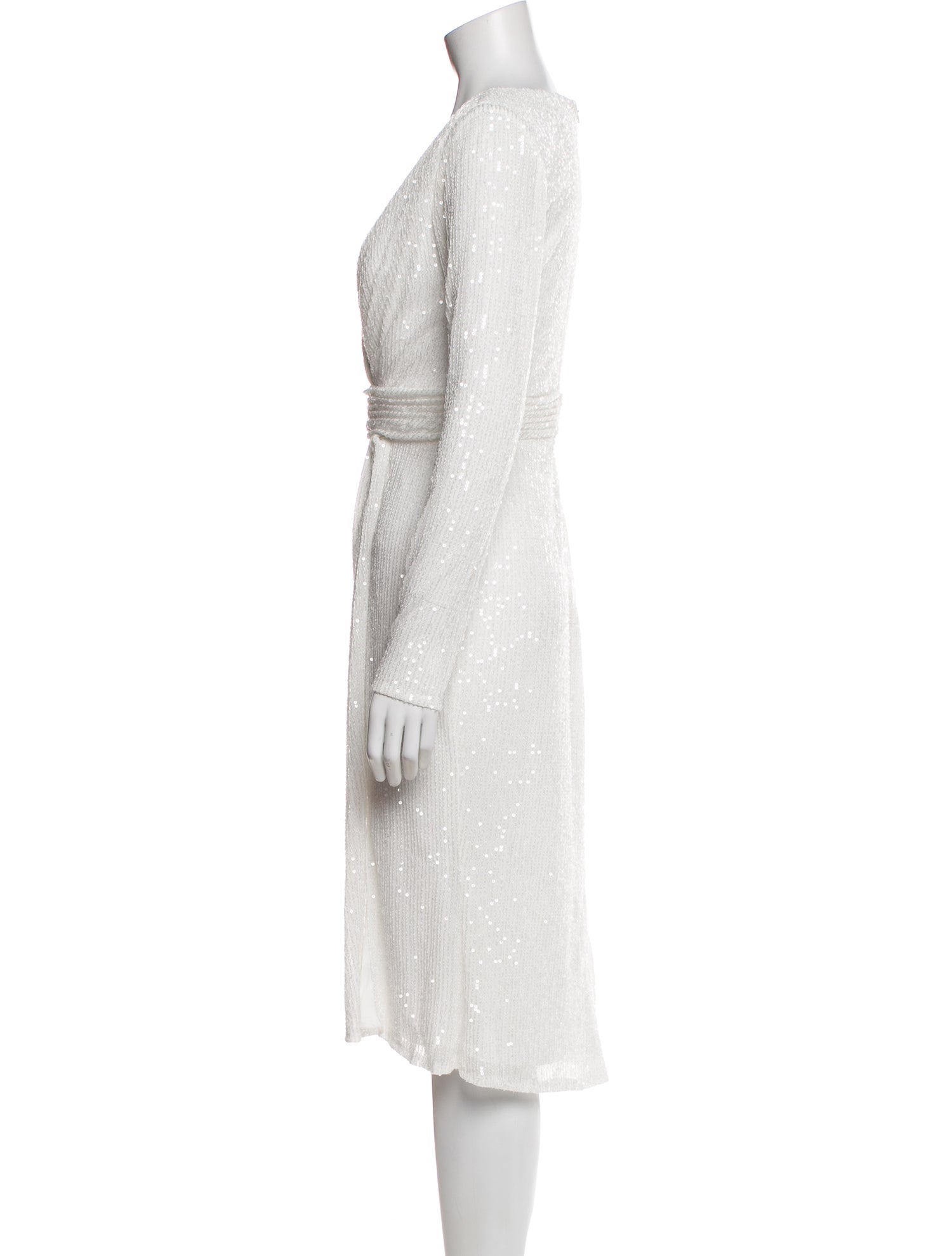 Ieena for Mac Duggal V-Neck Midi Length Dress