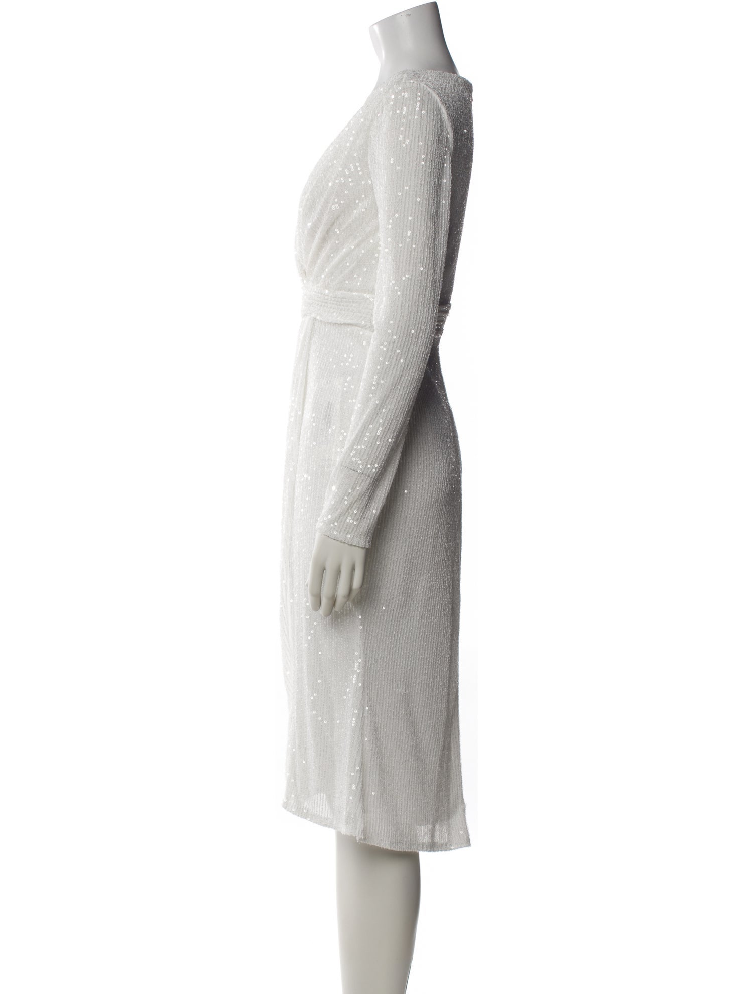 Ieena for Mac Duggal V-Neck Knee-Length Dress