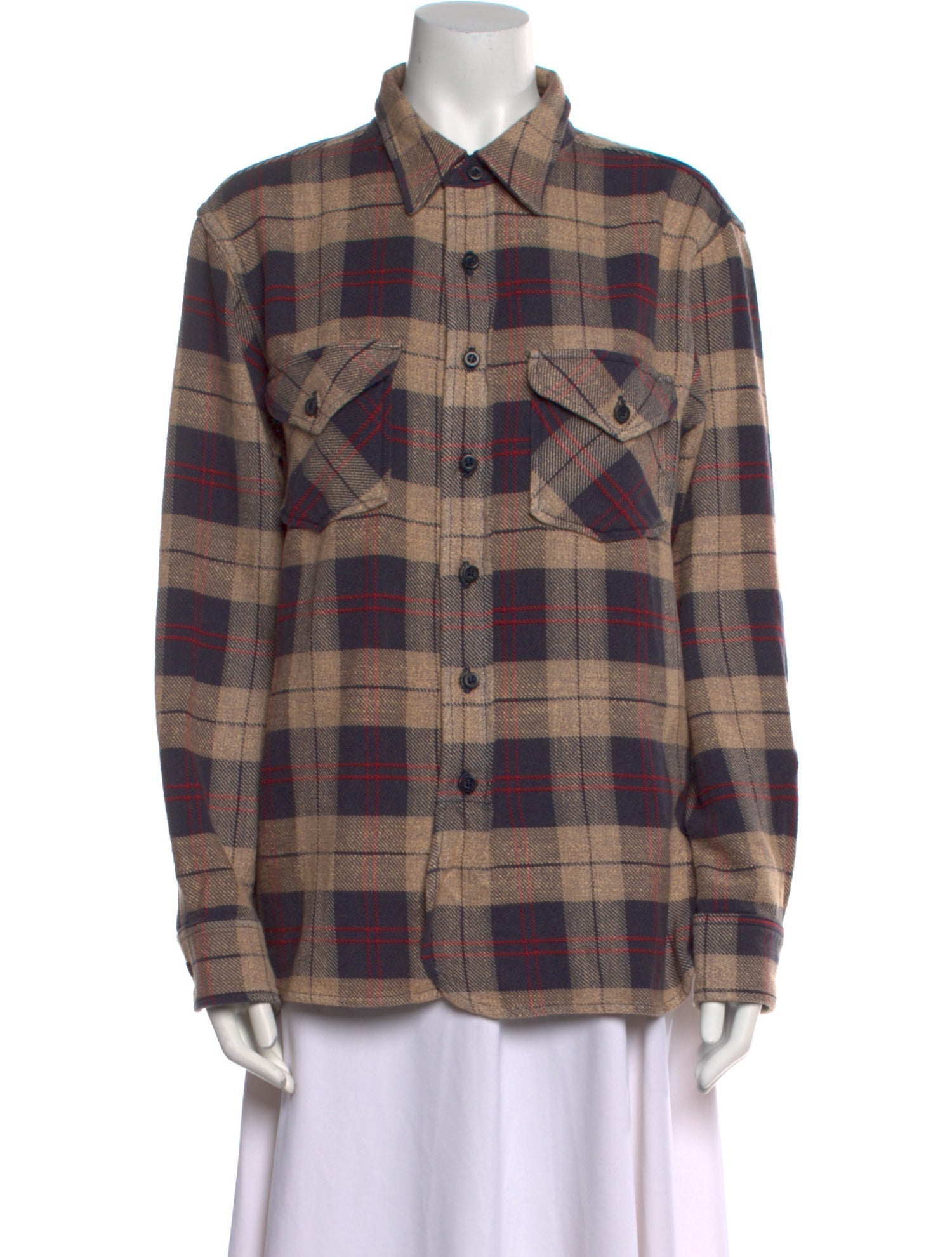 Imogene + Willie Plaid Print Long Sleeve Button-Up Top w/ Tags