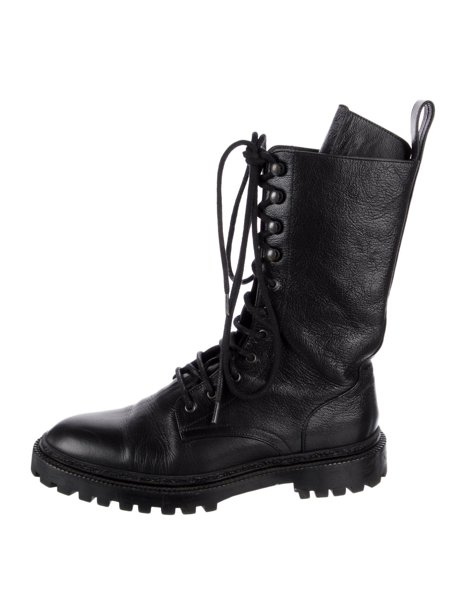 Inch2 Leather Printed Combat Boots