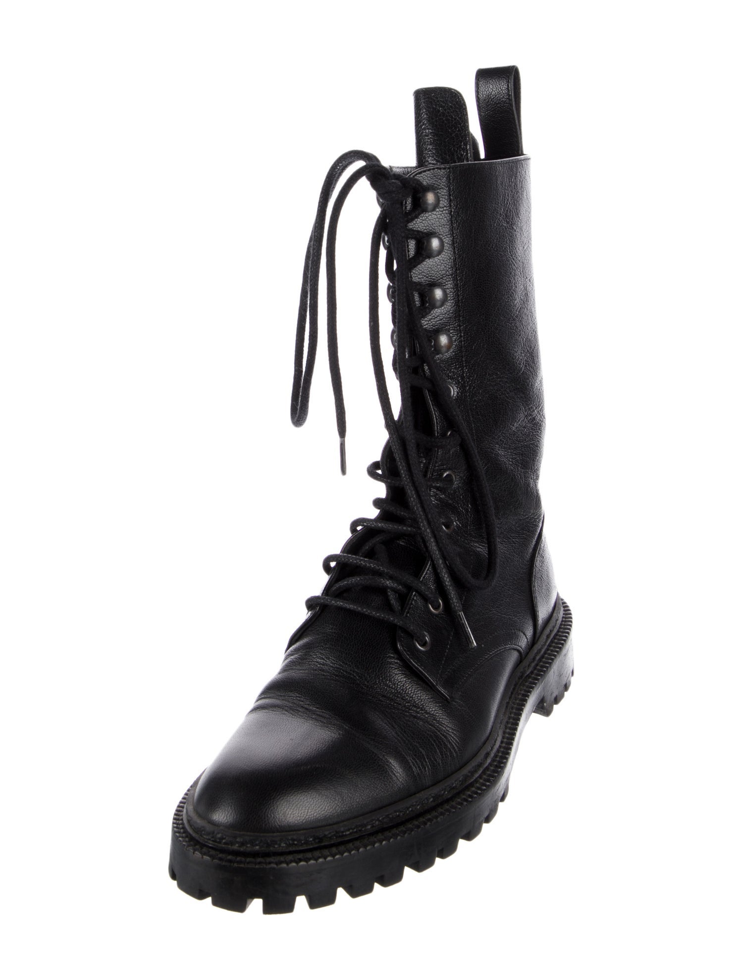 Inch2 Leather Printed Combat Boots