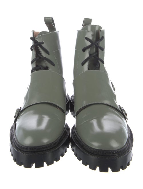 Inch2 Patent Leather Colorblock Pattern Combat Boots