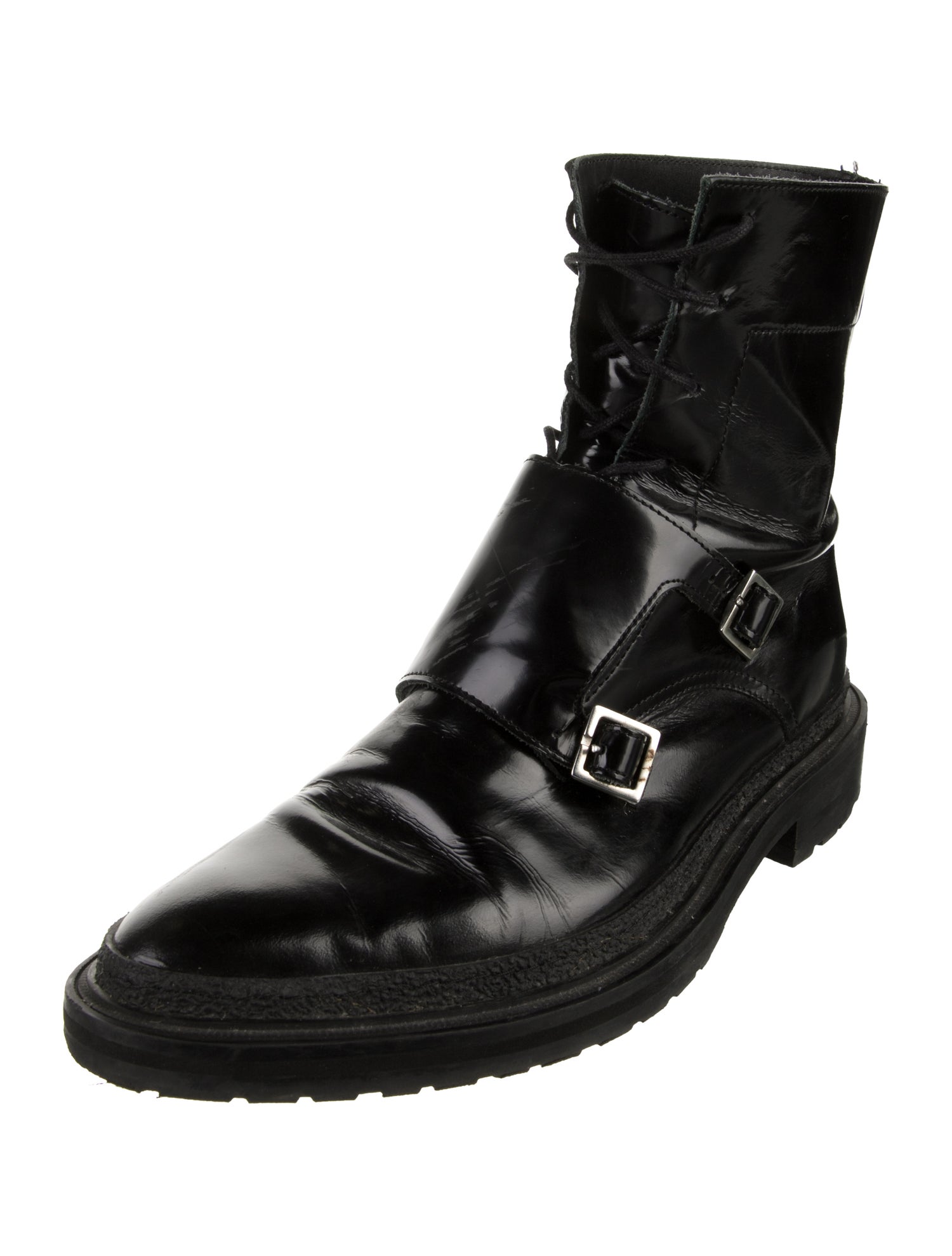 Inch2 Patent Leather Combat Boots