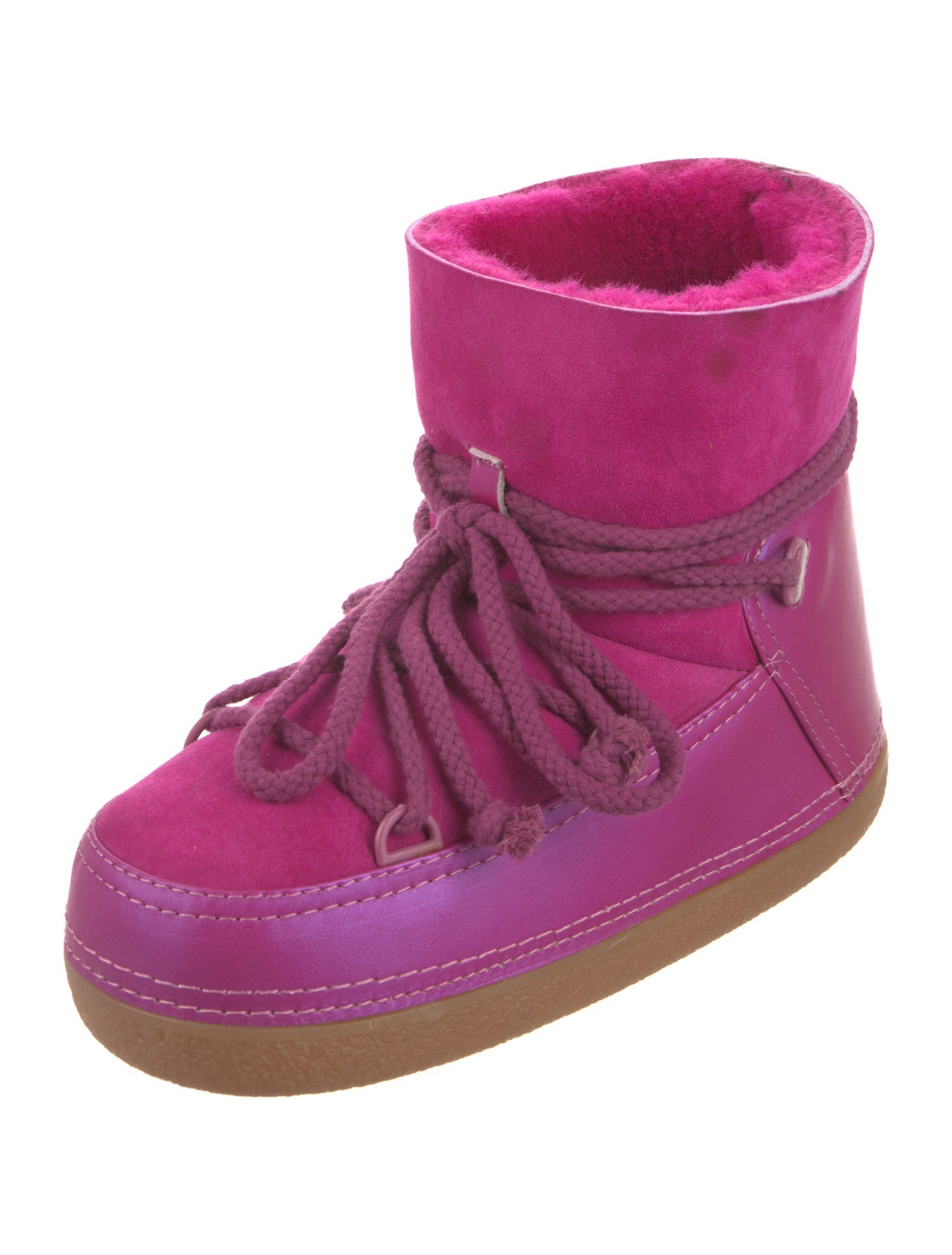 IKKII Suede Colorblock Pattern Lace-Up Boots