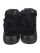 IKKII Leather Fur Trim Lace-Up Boots