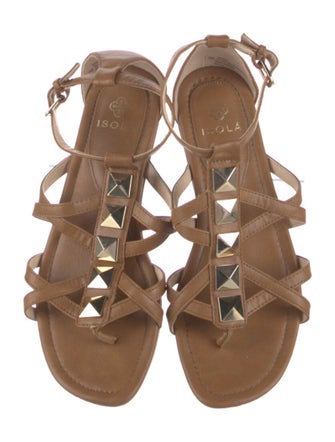 I'M Isola Marras Leather Studded Accents Gladiator Sandals