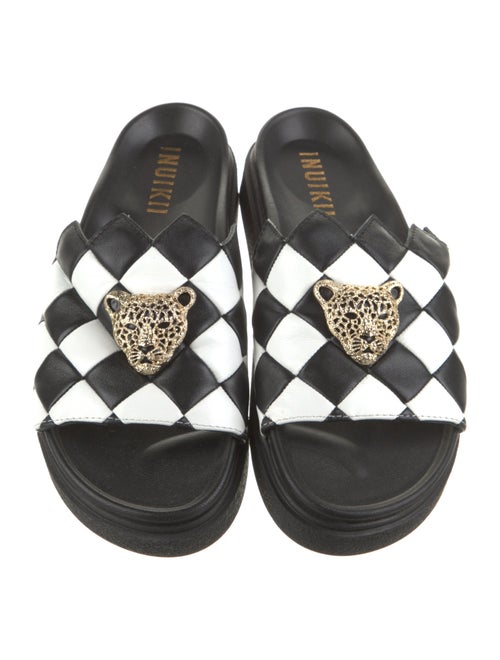 Inuikii Leather Animal Print Slides