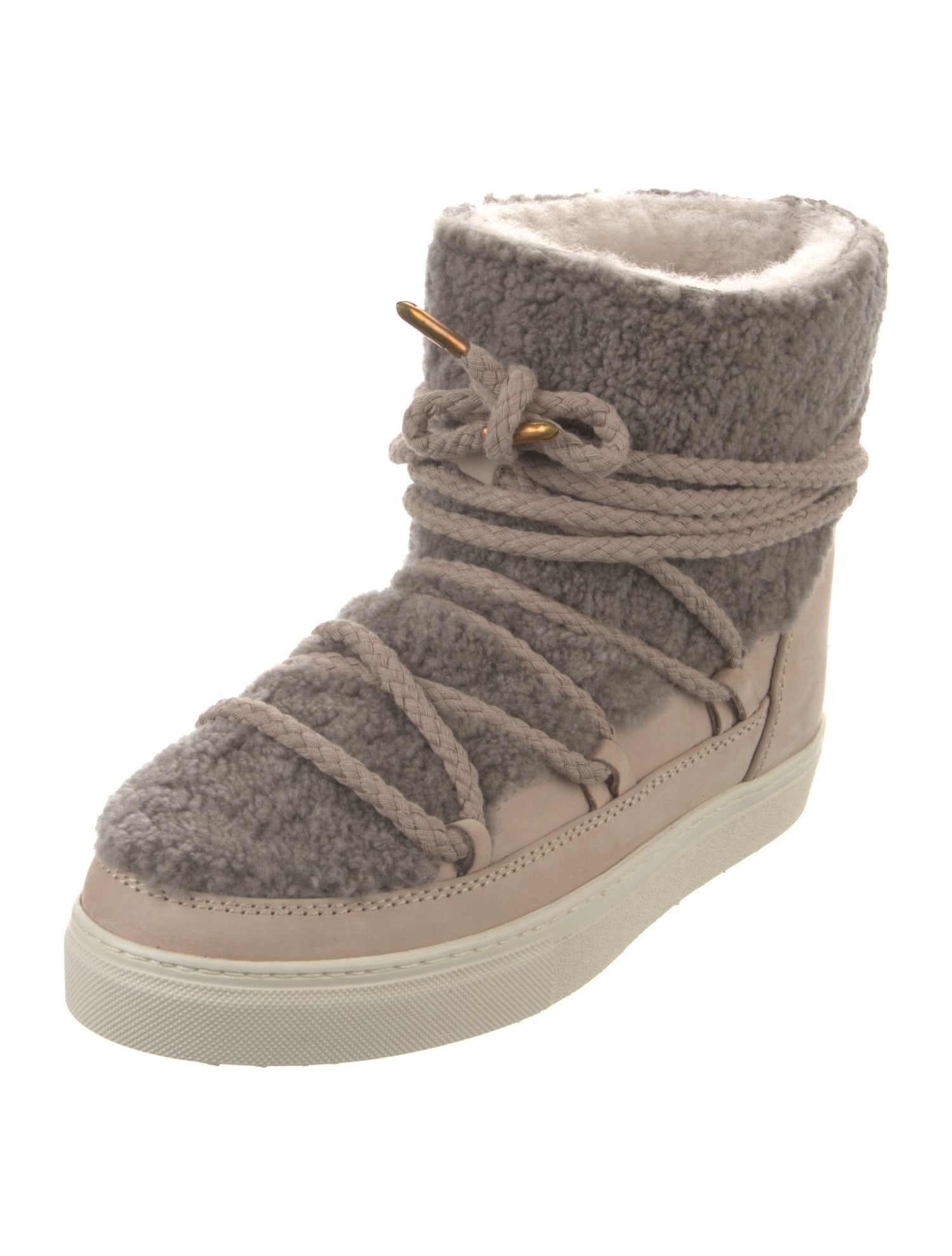 Inuikii Suede Colorblock Pattern Lace-Up Boots