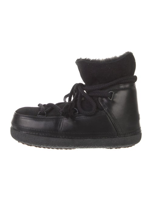 Inuikii Leather Fur Trim Lace-Up Boots