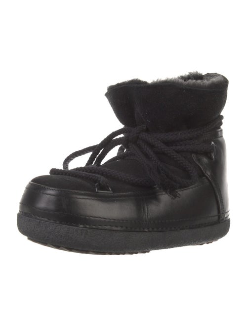 Inuikii Leather Fur Trim Lace-Up Boots
