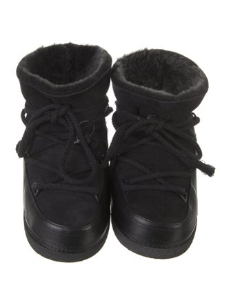 Inuikii Leather Fur Trim Lace-Up Boots