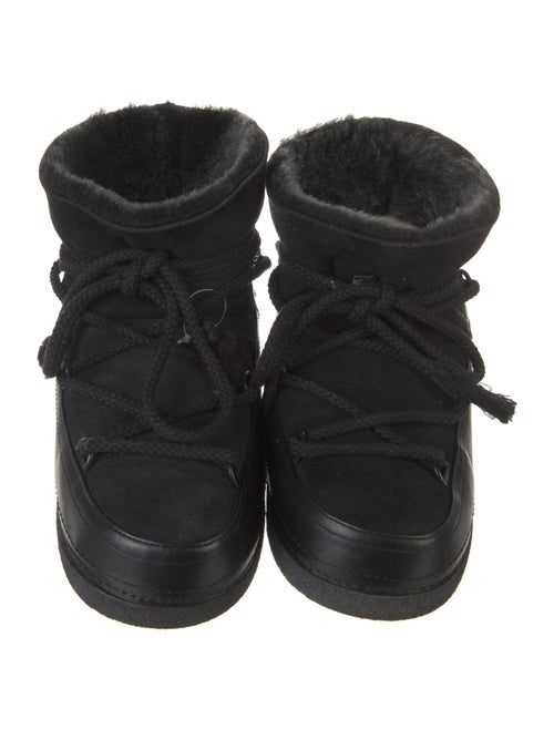 Inuikii Leather Fur Trim Lace-Up Boots