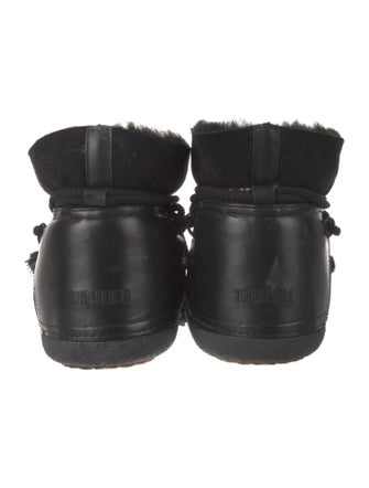 Inuikii Leather Fur Trim Lace-Up Boots