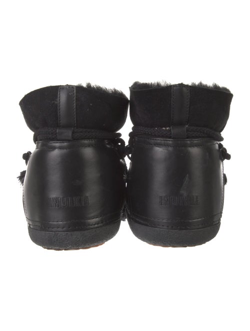 Inuikii Leather Fur Trim Lace-Up Boots