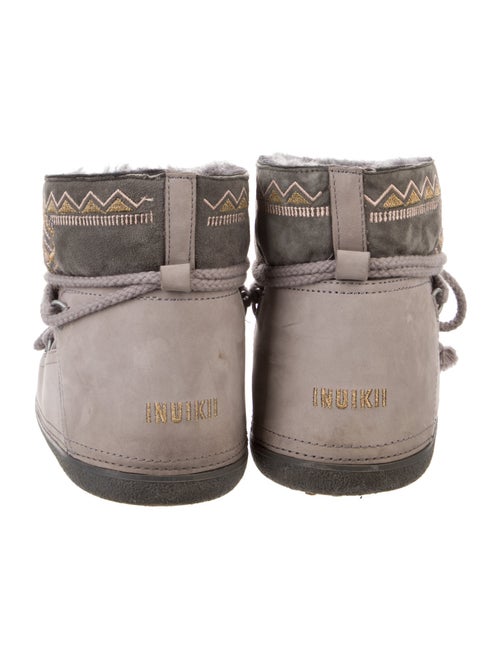 Inuikii Suede Embroidered Accent Lace-Up Boots