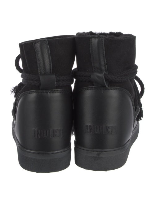 Inuikii Suede Leather Trim Embellishment Lace-Up Boots