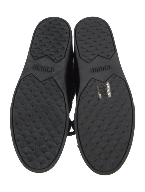 Inuikii Suede Leather Trim Embellishment Lace-Up Boots