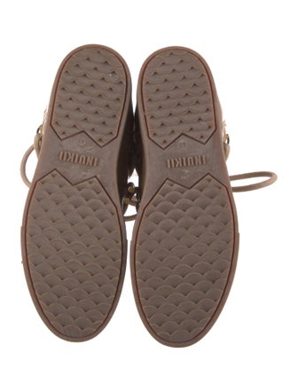 Inuikii Leather Fur Trim Lace-Up Boots