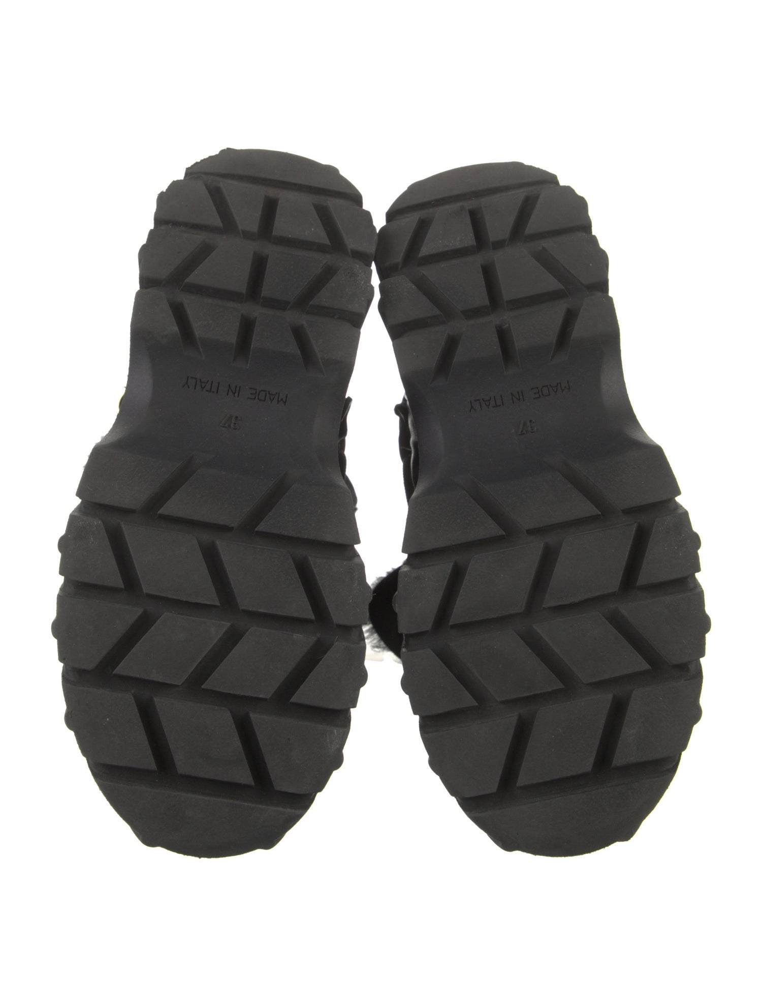 Inuikii Leather Fur Trim Combat Boots