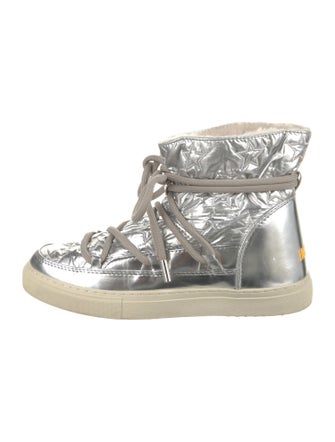 Inuikii Leather Embroidered Accent Lace-Up Boots