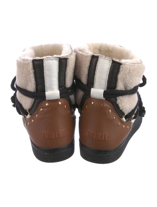 Inuikii Leather Colorblock Pattern Lace-Up Boots