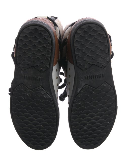 Inuikii Leather Colorblock Pattern Lace-Up Boots