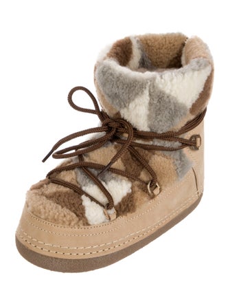 Inuikii Suede Fur Trim Lace-Up Boots