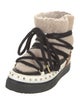 Inuikii Shearling Colorblock Pattern Lace-Up Boots