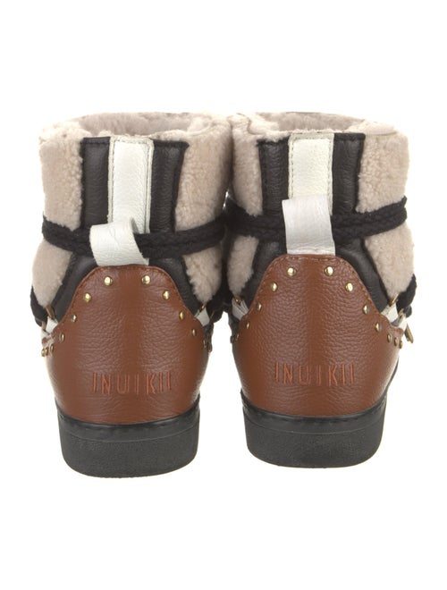Inuikii Shearling Colorblock Pattern Lace-Up Boots