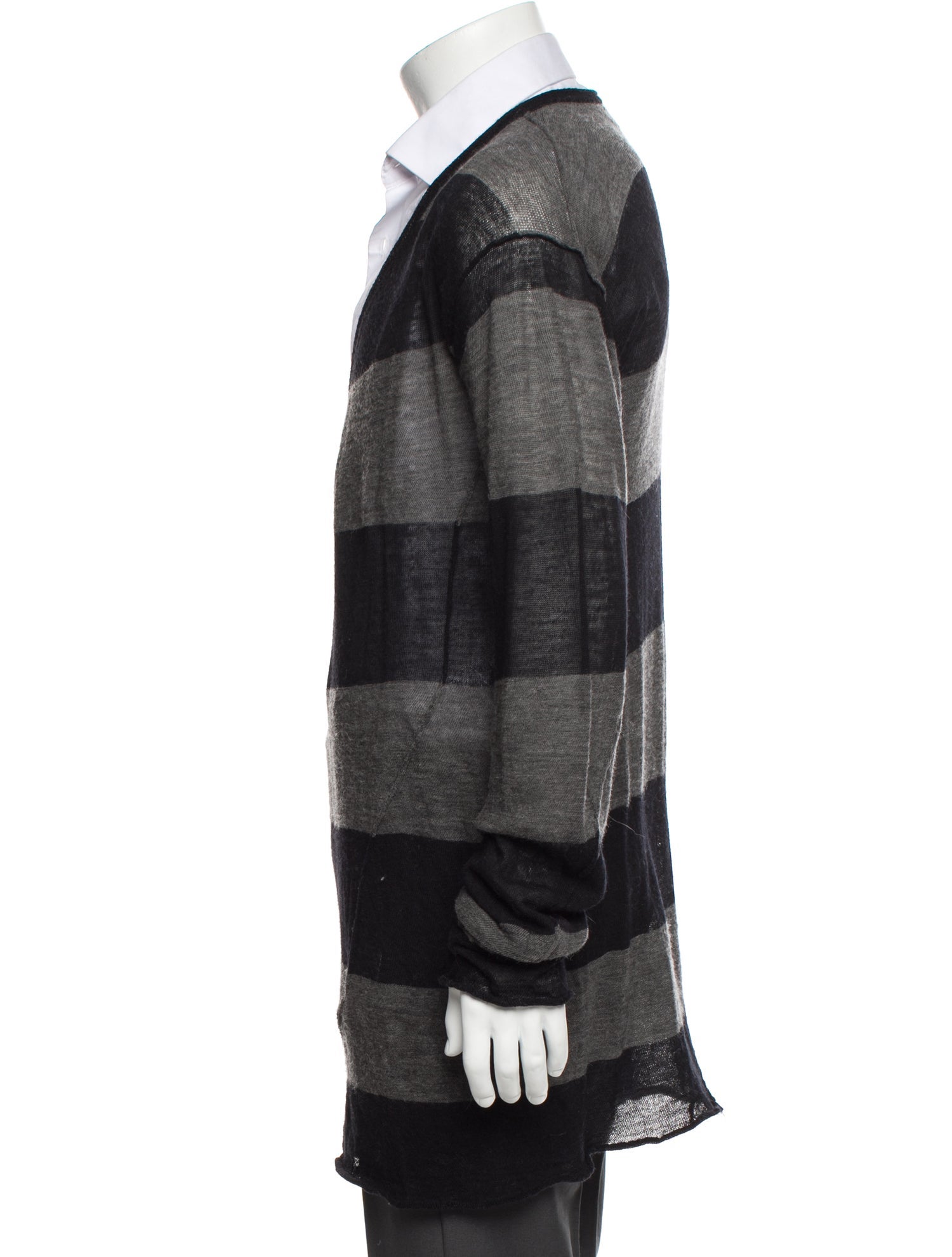 Isabel Benenato Merino Wool Striped Cardigan
