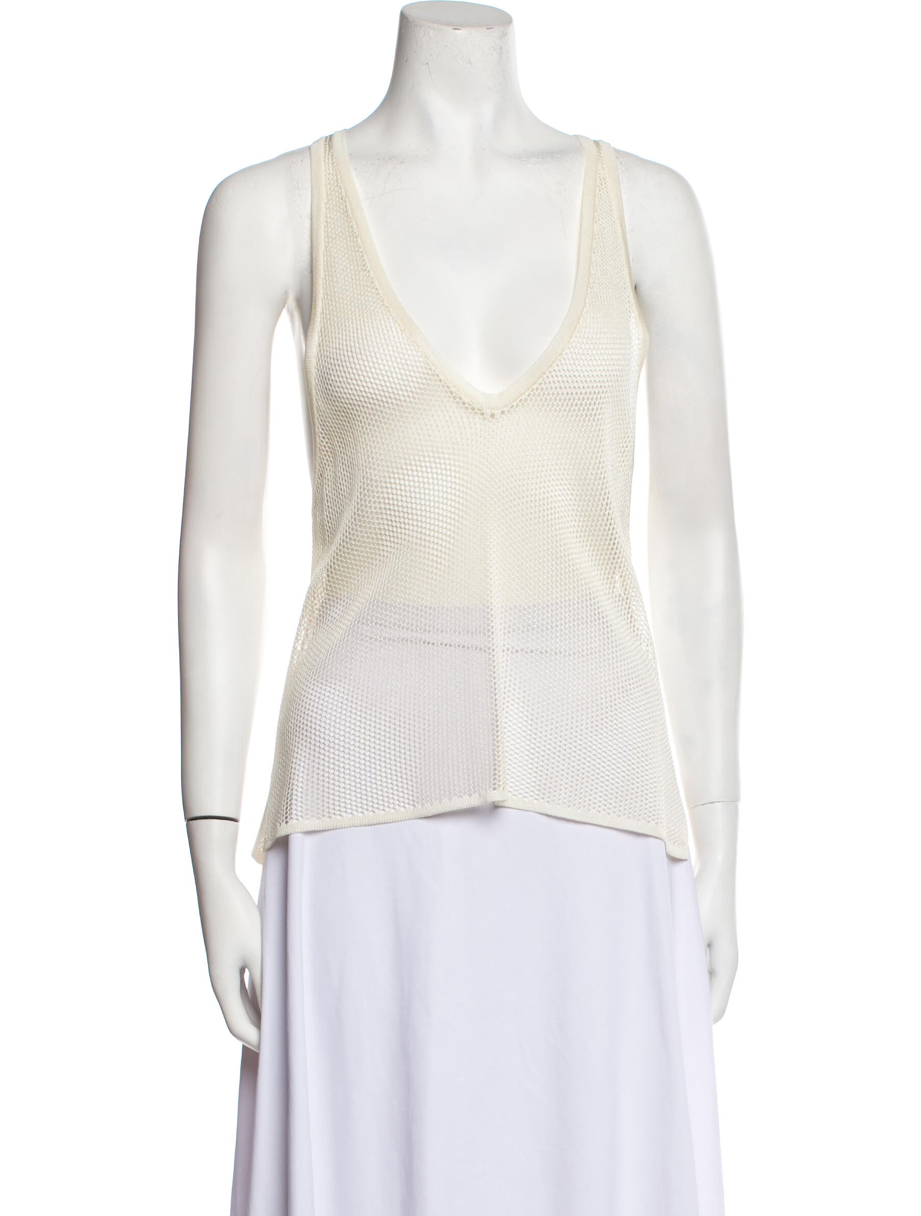 Isabel Benenato Plunge Neckline Sleeveless Top