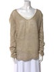 Isabel Benenato Linen Scoop Neck Sweater