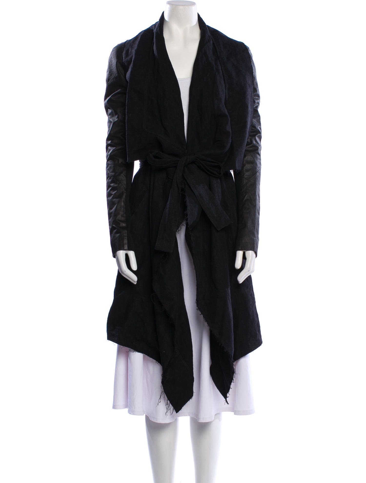 Isabel Benenato Linen Faux Fur Coat