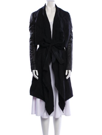 Isabel Benenato Linen Faux Fur Coat