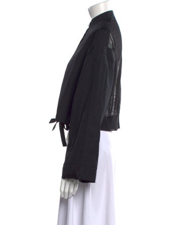 Isabel Benenato Mock Neck Long Sleeve Crop Top