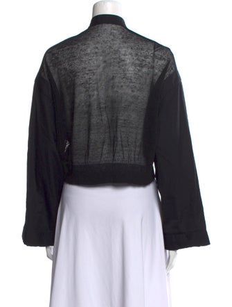 Isabel Benenato Mock Neck Long Sleeve Crop Top