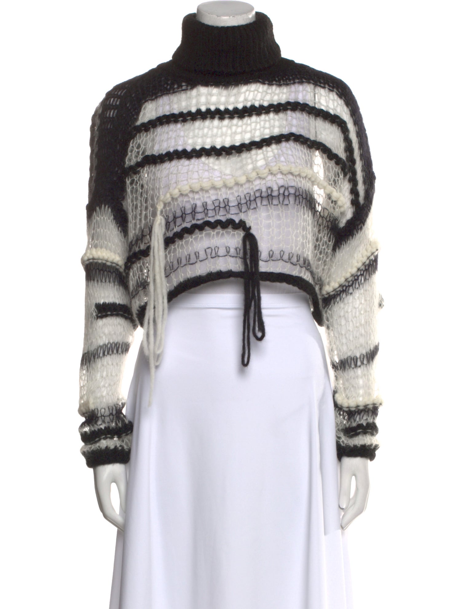 Isabel Benenato Striped Turtleneck Sweater