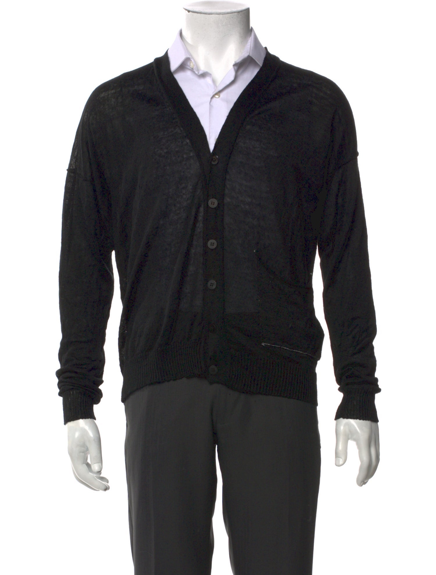 Isabel Benenato Linen V-Neck Cardigan