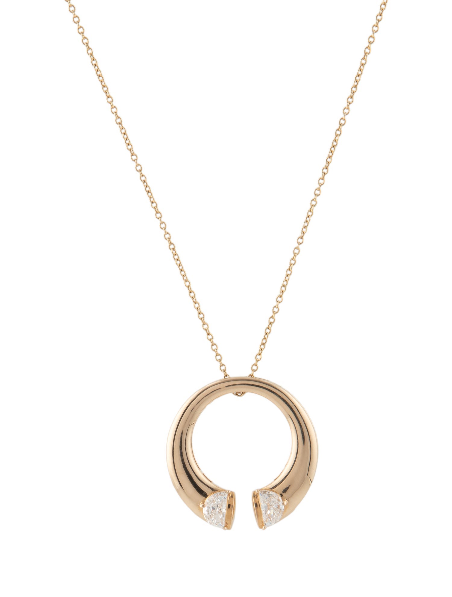 ILAARA 14K Diamond Open-Circle Pendant Necklace