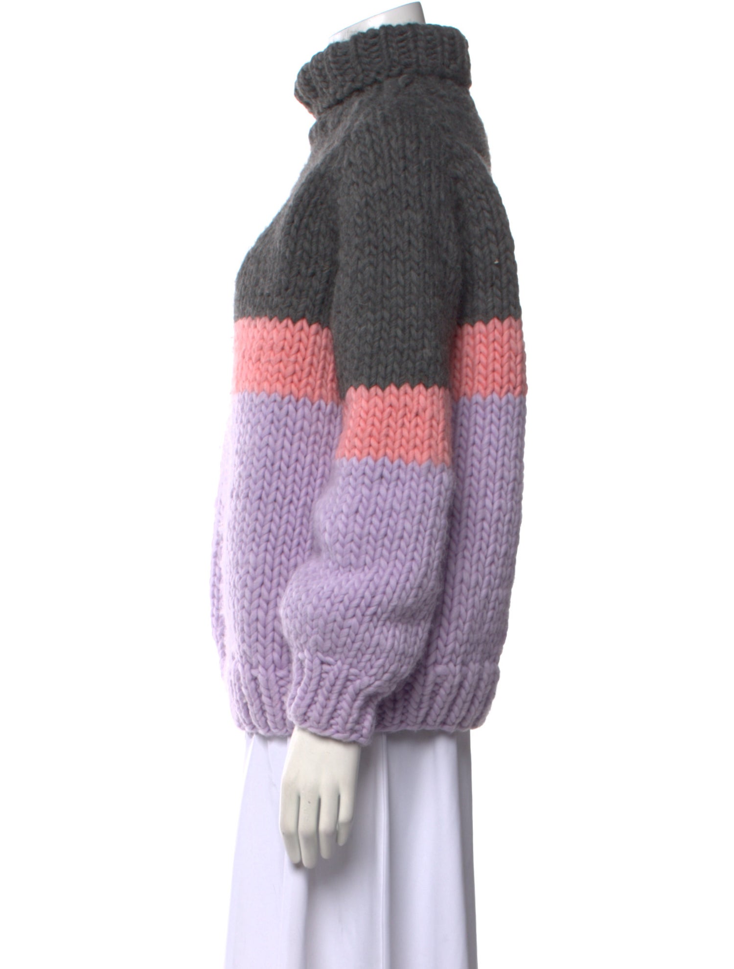 I Love Mr. Mittens Wool Colorblock Pattern Sweater